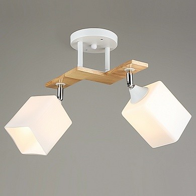 Люстры 5291/2 WT+WOOD белый 2х60W