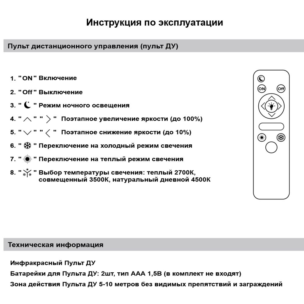 Люстры светодиодные 94090-0.3-06A WH светильник потолочный