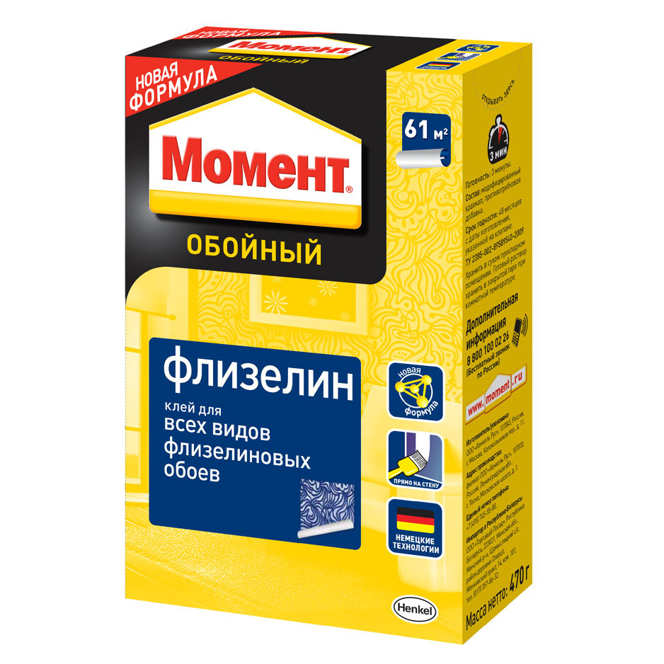 Клей Обойный клей Момент Флизелин (470г)